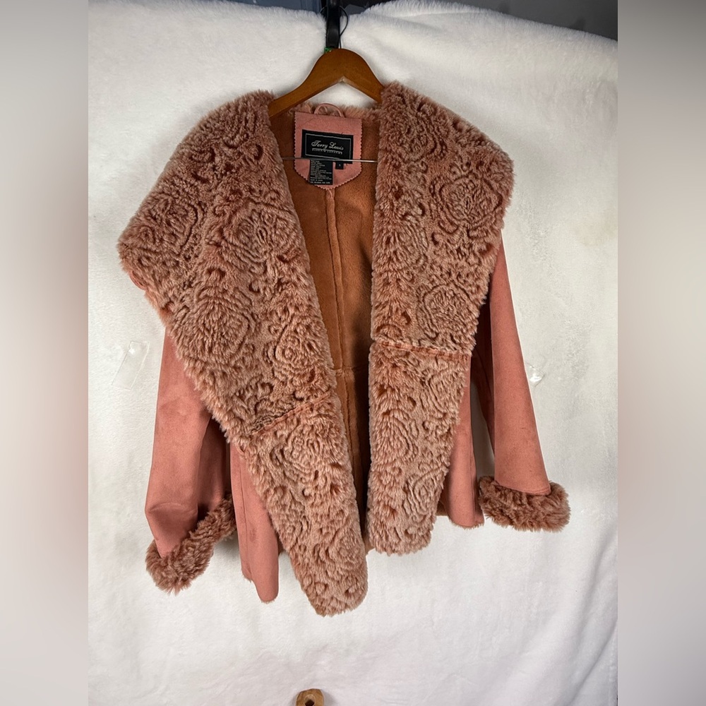 Terry Lewis Classic Luxuries Pink Faux Fur Trim Jacket